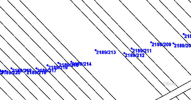 Parcela st. 2189/213 v KÚ Rajhrad, Katastrální mapa