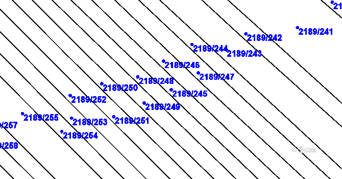 Parcela st. 2189/245 v KÚ Rajhrad, Katastrální mapa
