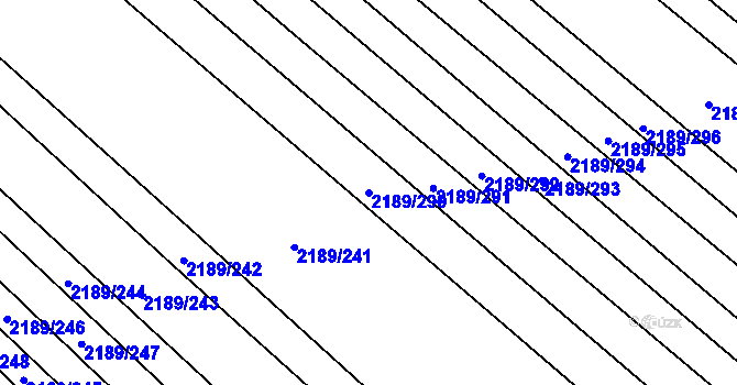 Parcela st. 2189/290 v KÚ Rajhrad, Katastrální mapa
