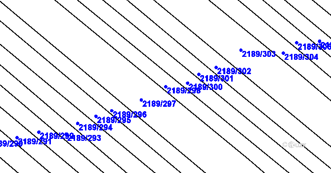 Parcela st. 2189/298 v KÚ Rajhrad, Katastrální mapa