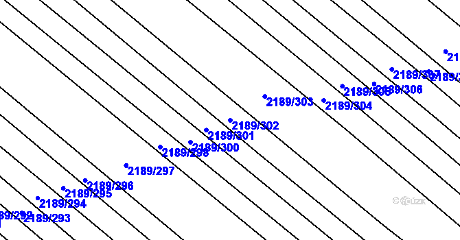 Parcela st. 2189/302 v KÚ Rajhrad, Katastrální mapa