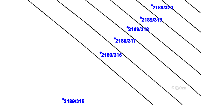 Parcela st. 2189/316 v KÚ Rajhrad, Katastrální mapa