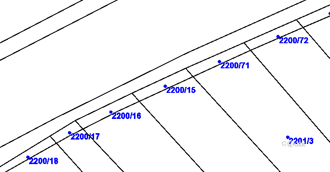 Parcela st. 2200/15 v KÚ Rajhrad, Katastrální mapa