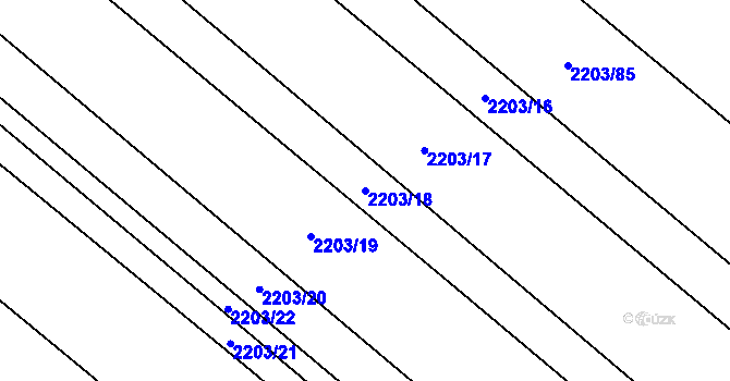Parcela st. 2203/18 v KÚ Rajhrad, Katastrální mapa