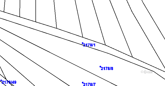 Parcela st. 2178/1 v KÚ Rajhrad, Katastrální mapa