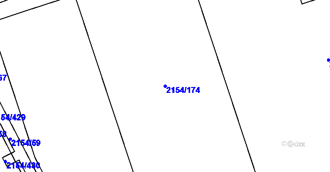 Parcela st. 2154/174 v KÚ Rajhrad, Katastrální mapa