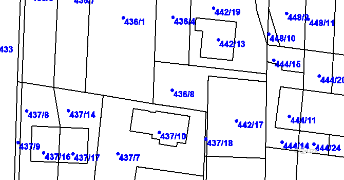Parcela st. 436/8 v KÚ Rajhrad, Katastrální mapa