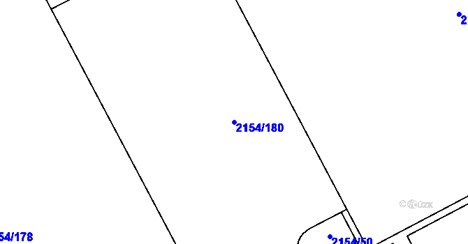 Parcela st. 2154/180 v KÚ Rajhrad, Katastrální mapa