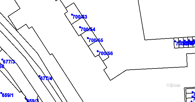 Parcela st. 700/56 v KÚ Rajhrad, Katastrální mapa
