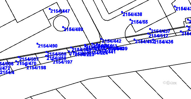 Parcela st. 2154/441 v KÚ Rajhrad, Katastrální mapa