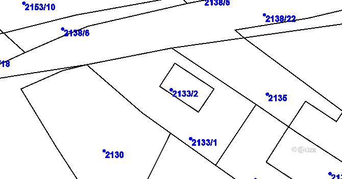 Parcela st. 2133/2 v KÚ Rajhrad, Katastrální mapa