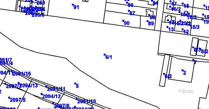 Parcela st. 6/1 v KÚ Rajhrad, Katastrální mapa