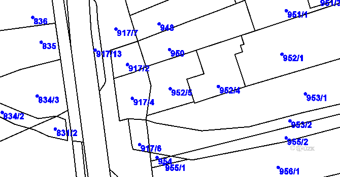 Parcela st. 952/5 v KÚ Rajhrad, Katastrální mapa