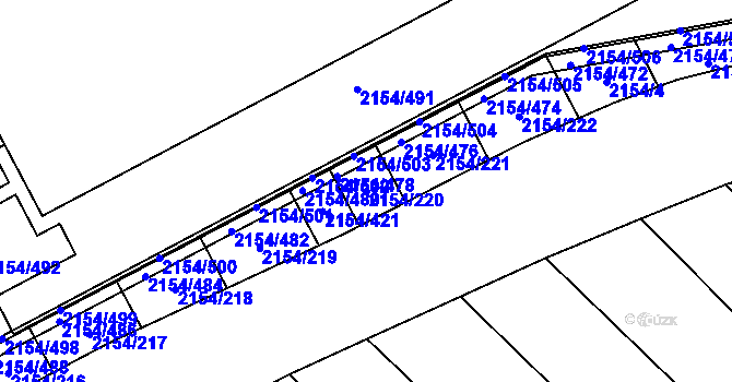 Parcela st. 2154/220 v KÚ Rajhrad, Katastrální mapa