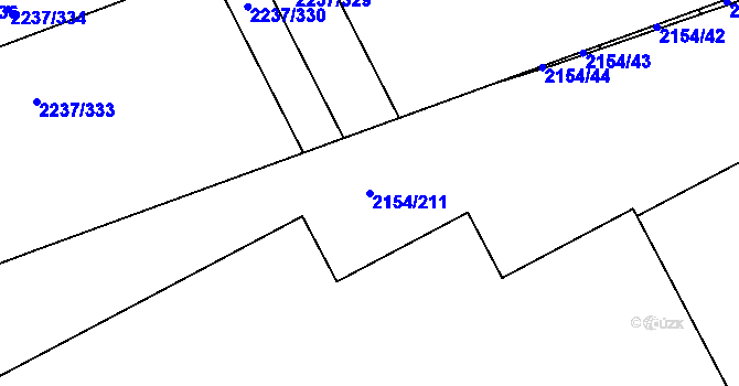 Parcela st. 2154/211 v KÚ Rajhrad, Katastrální mapa