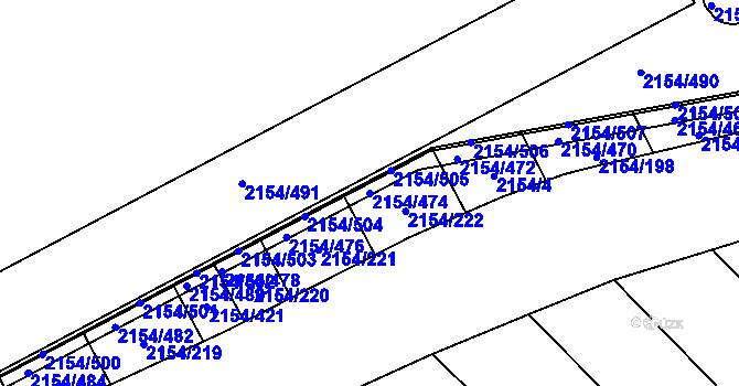 Parcela st. 2154/474 v KÚ Rajhrad, Katastrální mapa