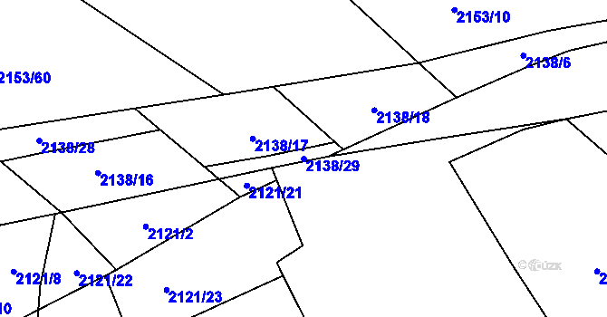 Parcela st. 2138/29 v KÚ Rajhrad, Katastrální mapa