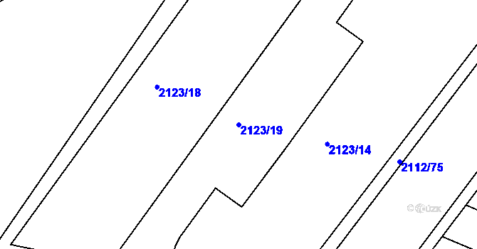 Parcela st. 2123/19 v KÚ Rajhrad, Katastrální mapa