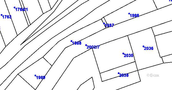 Parcela st. 2002/7 v KÚ Rajhrad, Katastrální mapa
