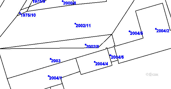 Parcela st. 2002/8 v KÚ Rajhrad, Katastrální mapa