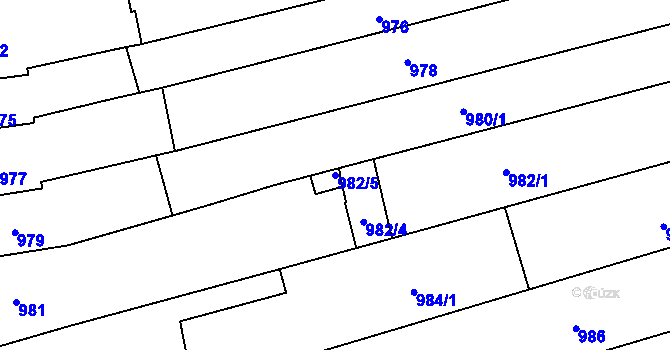 Parcela st. 982/5 v KÚ Rajhrad, Katastrální mapa