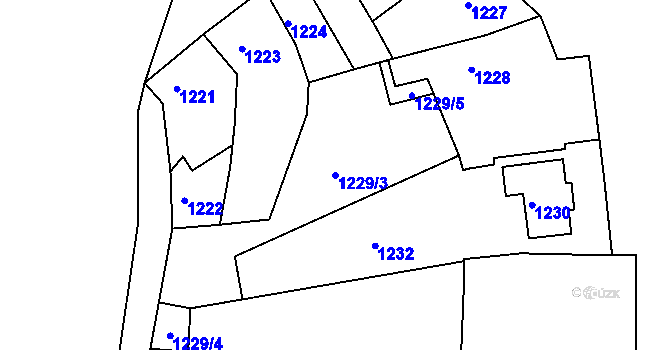 Parcela st. 1229/3 v KÚ Rajhrad, Katastrální mapa