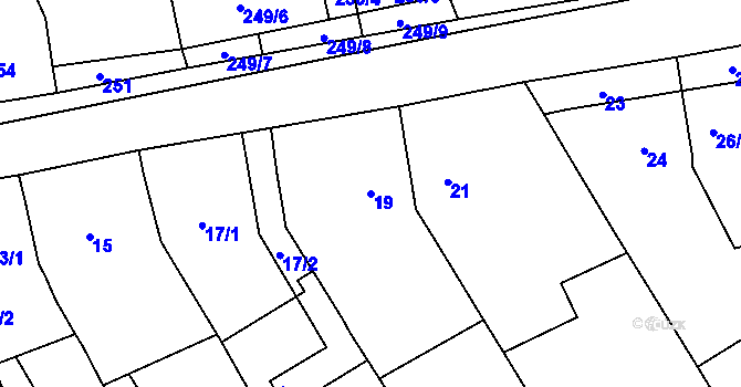 Parcela st. 19 v KÚ Otmarov, Katastrální mapa