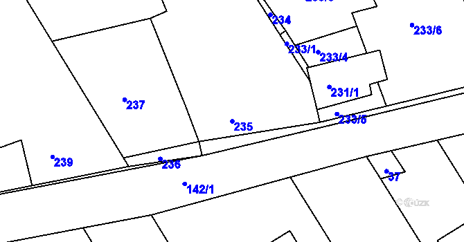 Parcela st. 235 v KÚ Otmarov, Katastrální mapa