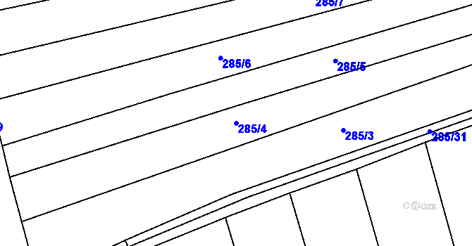 Parcela st. 285/4 v KÚ Otmarov, Katastrální mapa