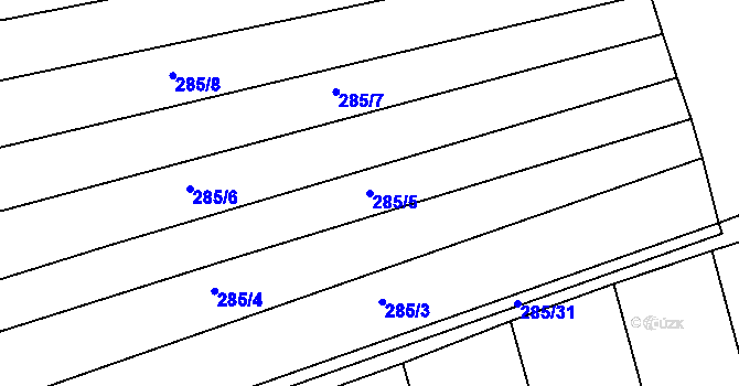 Parcela st. 285/5 v KÚ Otmarov, Katastrální mapa