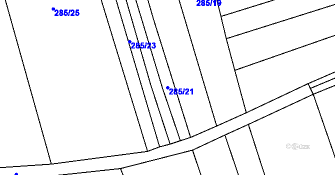 Parcela st. 285/21 v KÚ Otmarov, Katastrální mapa