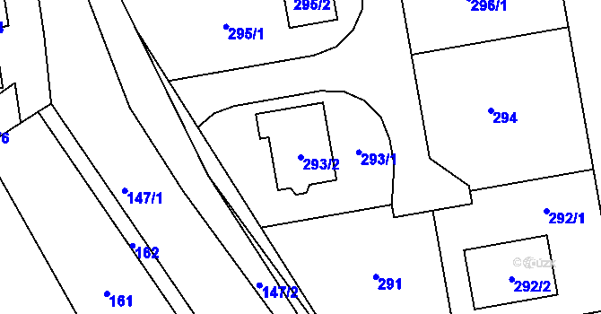 Parcela st. 293/2 v KÚ Otmarov, Katastrální mapa