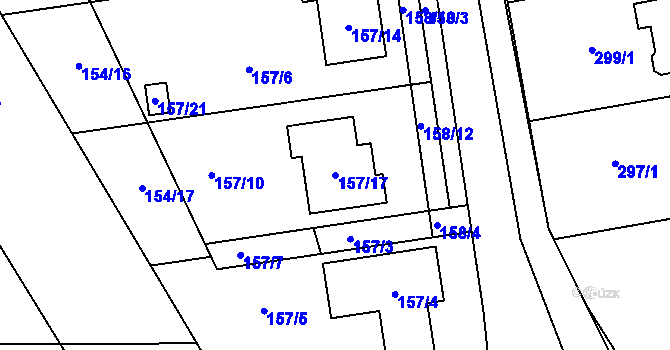 Parcela st. 157/17 v KÚ Otmarov, Katastrální mapa