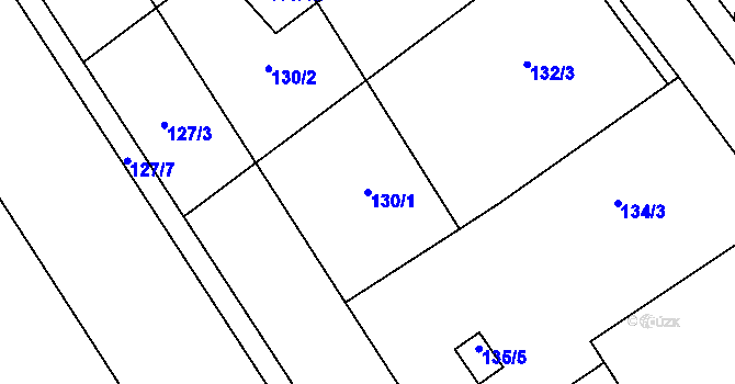 Parcela st. 130/1 v KÚ Otmarov, Katastrální mapa