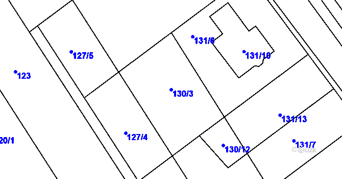 Parcela st. 130/3 v KÚ Otmarov, Katastrální mapa