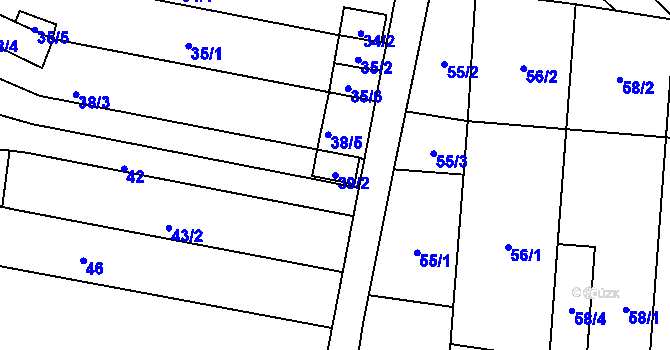 Parcela st. 39/2 v KÚ Rajhradice, Katastrální mapa