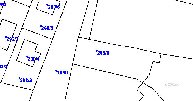 Parcela st. 266/1 v KÚ Rajhradice, Katastrální mapa