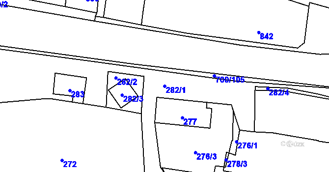 Parcela st. 282/1 v KÚ Rajhradice, Katastrální mapa