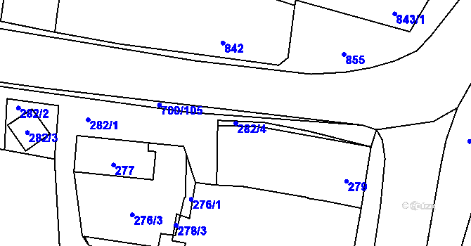 Parcela st. 282/4 v KÚ Rajhradice, Katastrální mapa