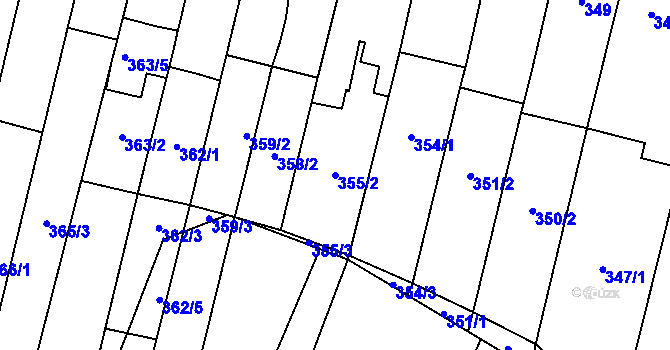 Parcela st. 355/2 v KÚ Rajhradice, Katastrální mapa