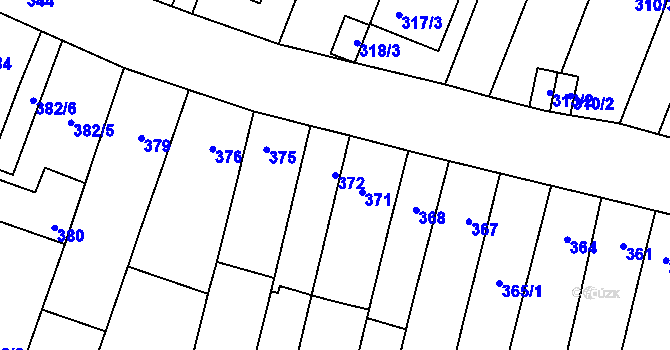 Parcela st. 372 v KÚ Rajhradice, Katastrální mapa