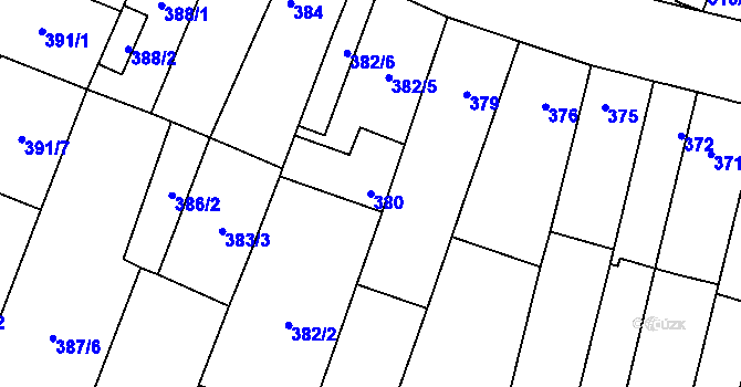 Parcela st. 380 v KÚ Rajhradice, Katastrální mapa