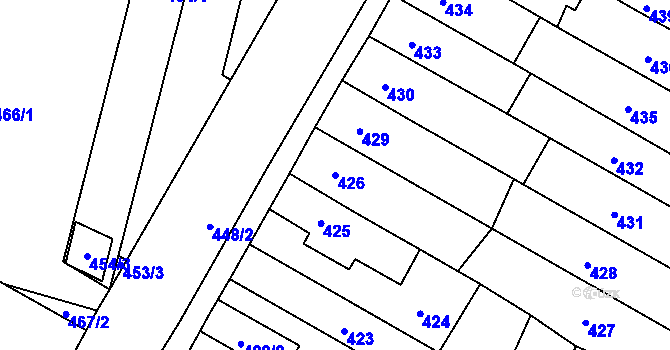 Parcela st. 426 v KÚ Rajhradice, Katastrální mapa