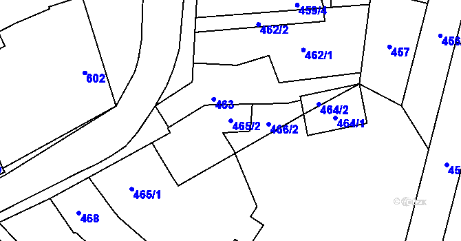 Parcela st. 465/2 v KÚ Rajhradice, Katastrální mapa