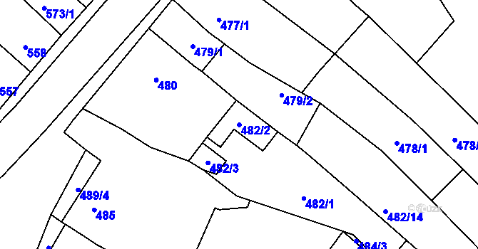 Parcela st. 482/2 v KÚ Rajhradice, Katastrální mapa