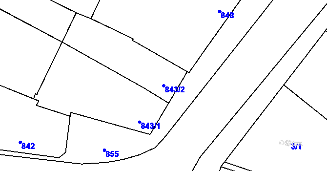 Parcela st. 843/2 v KÚ Rajhradice, Katastrální mapa
