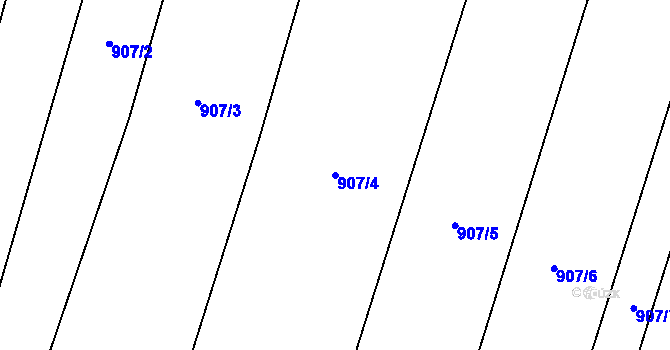 Parcela st. 907/4 v KÚ Rajhradice, Katastrální mapa