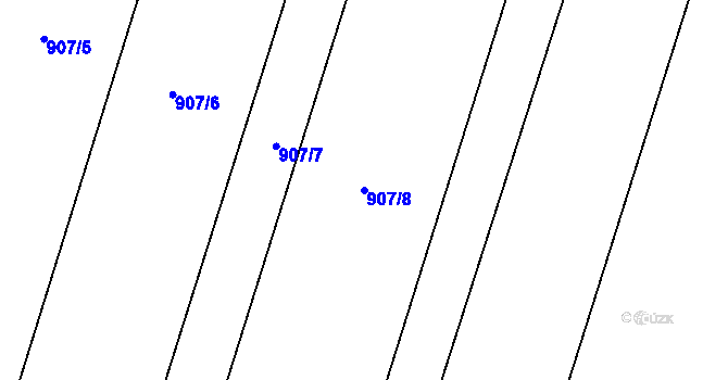Parcela st. 907/8 v KÚ Rajhradice, Katastrální mapa
