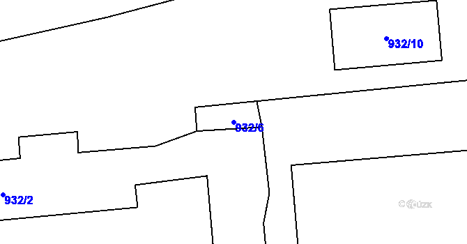 Parcela st. 932/6 v KÚ Rajhradice, Katastrální mapa