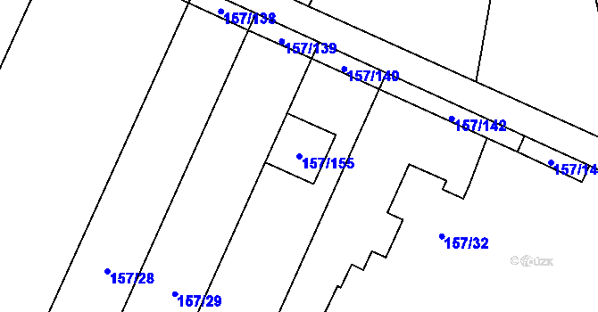 Parcela st. 157/155 v KÚ Rajhradice, Katastrální mapa